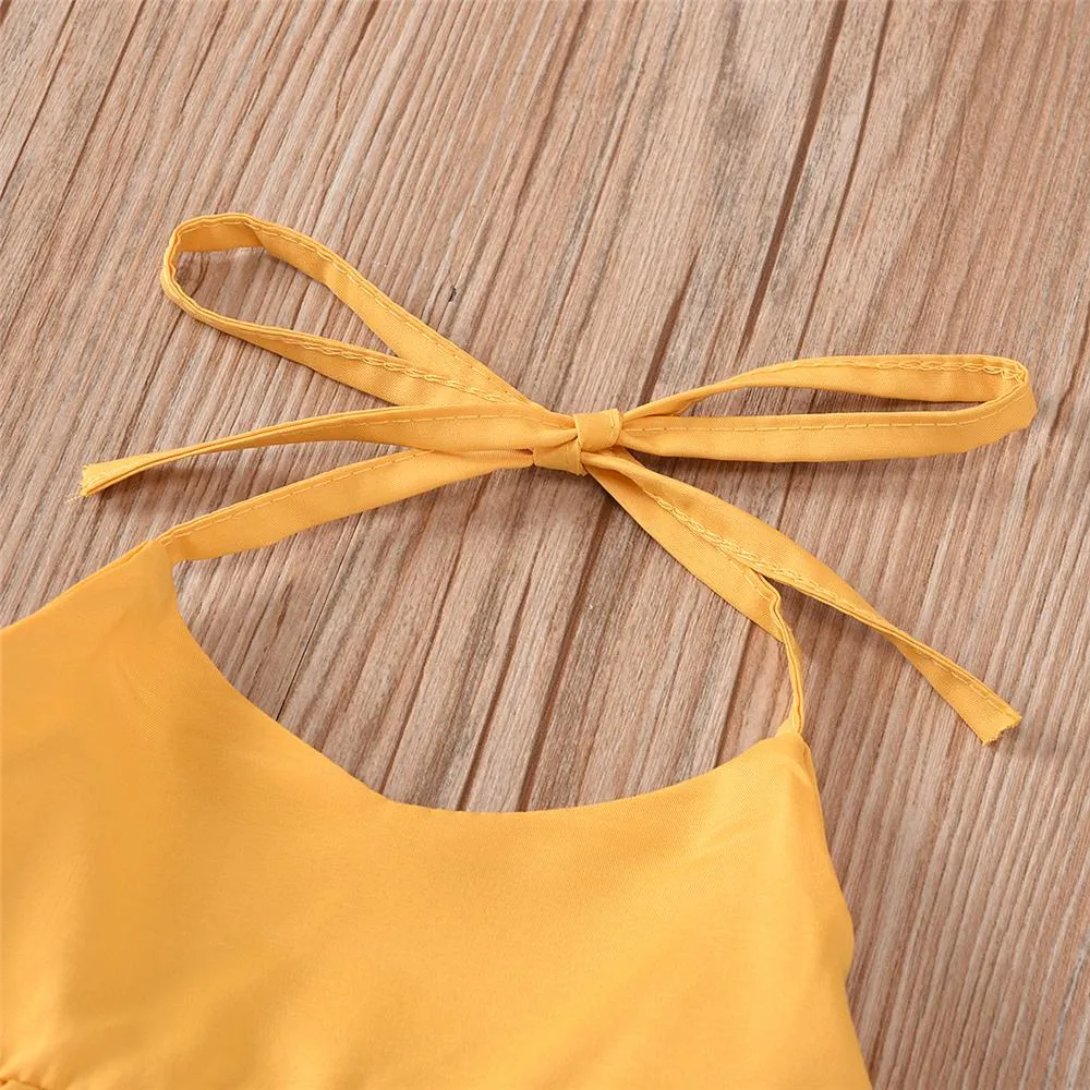 Girls Sleeveless Irregular Layered Mopping Dovetail Dress Girl Wholesale