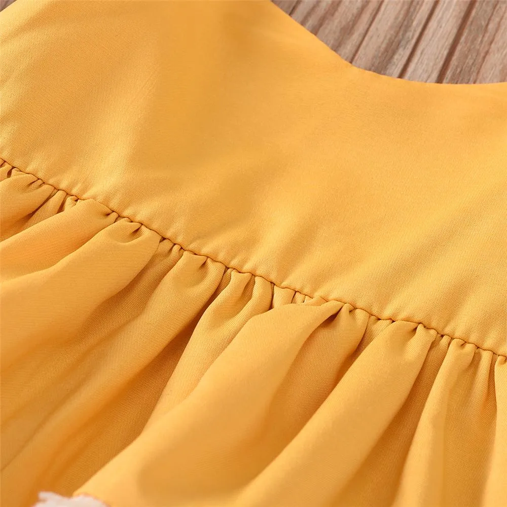 Girls Sleeveless Irregular Layered Mopping Dovetail Dress Girl Wholesale