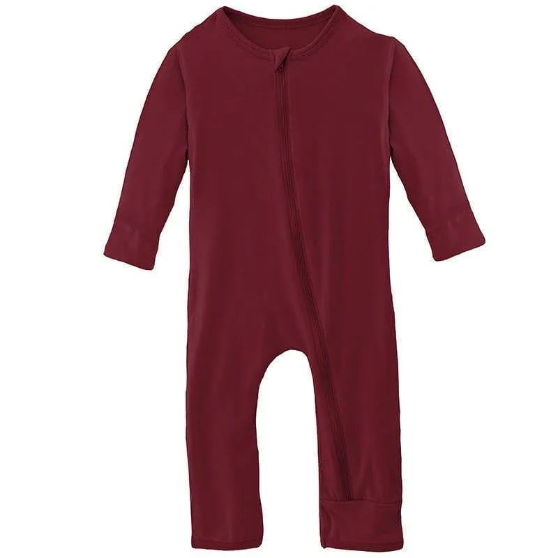 Girl's Solid Bamboo Coverall with Zipper - Wild Strawberry
