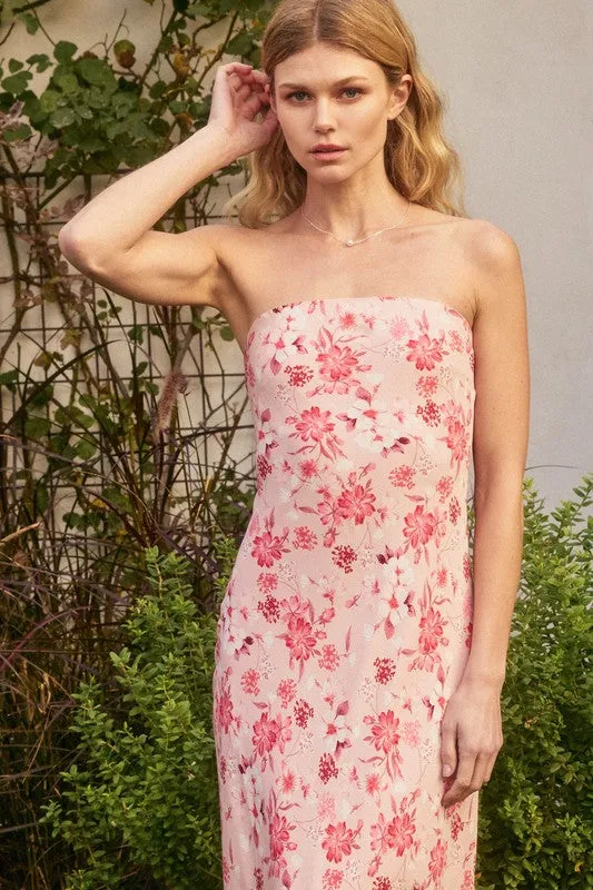 Hannah Strapless Tie Back Maxi Dress