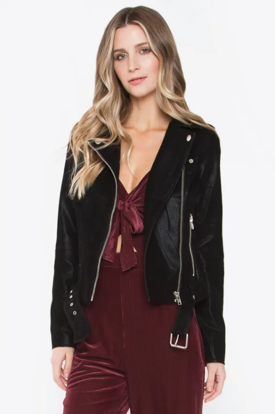 Have Mercy Black Moto Faux Leather Jacket