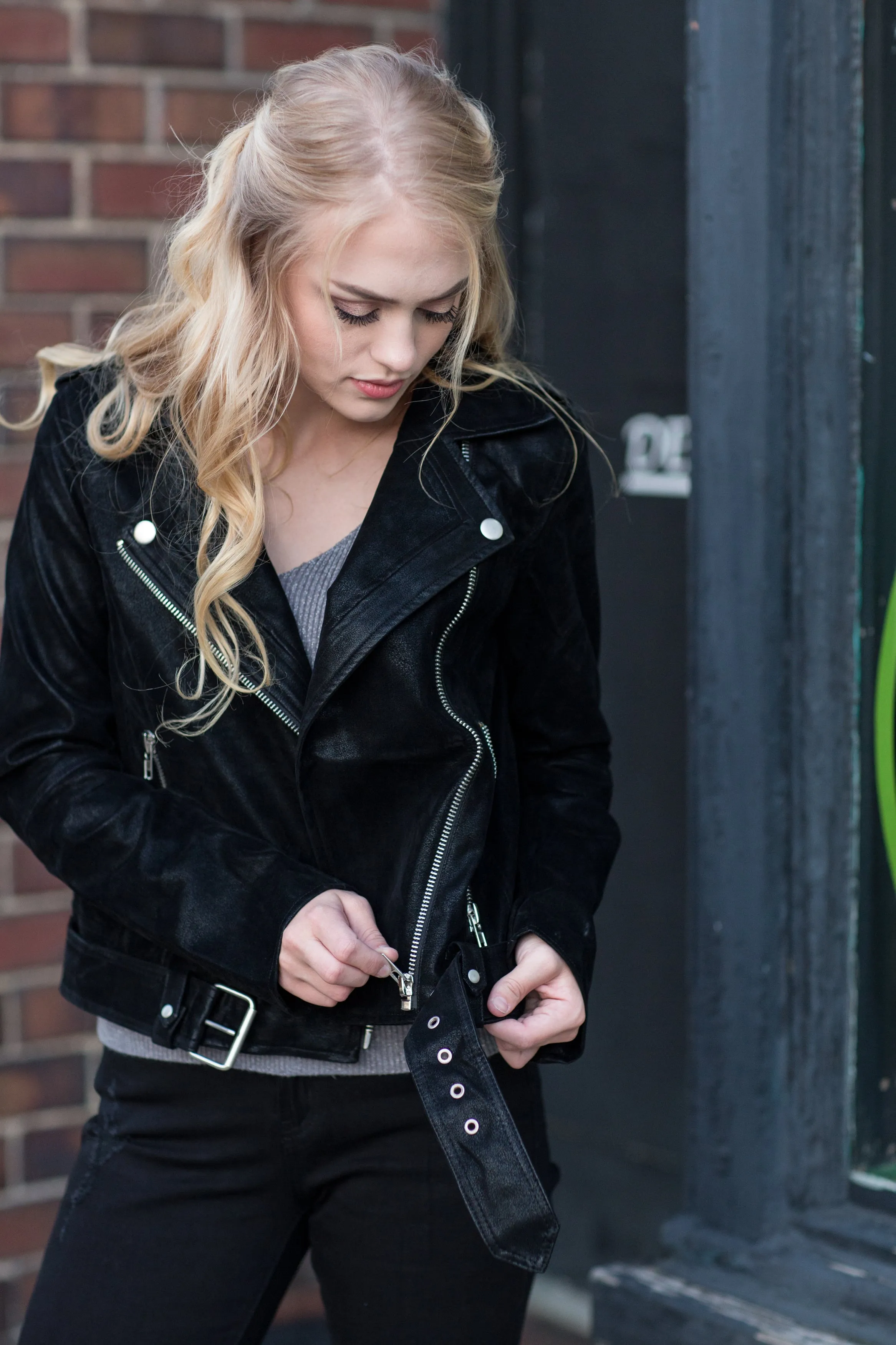 Have Mercy Black Moto Faux Leather Jacket