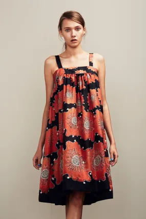 Indigenous Printed Gathered Strap Dress
