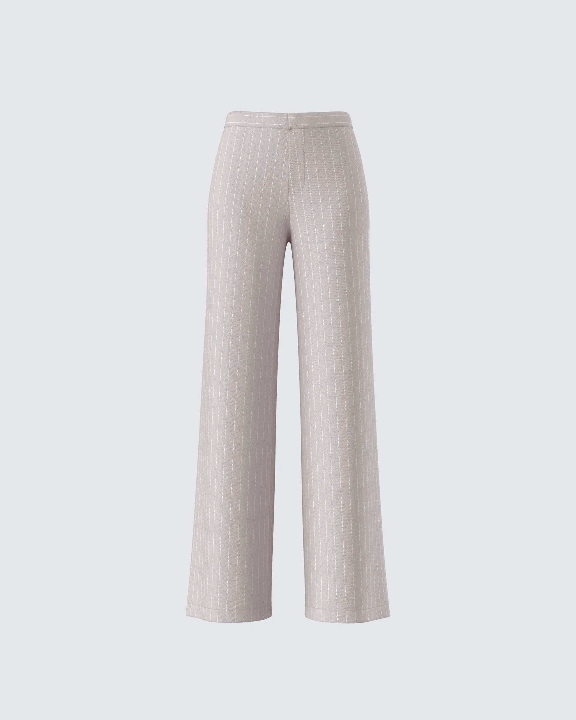 Jaelyn Beige Pinstripe Trouser