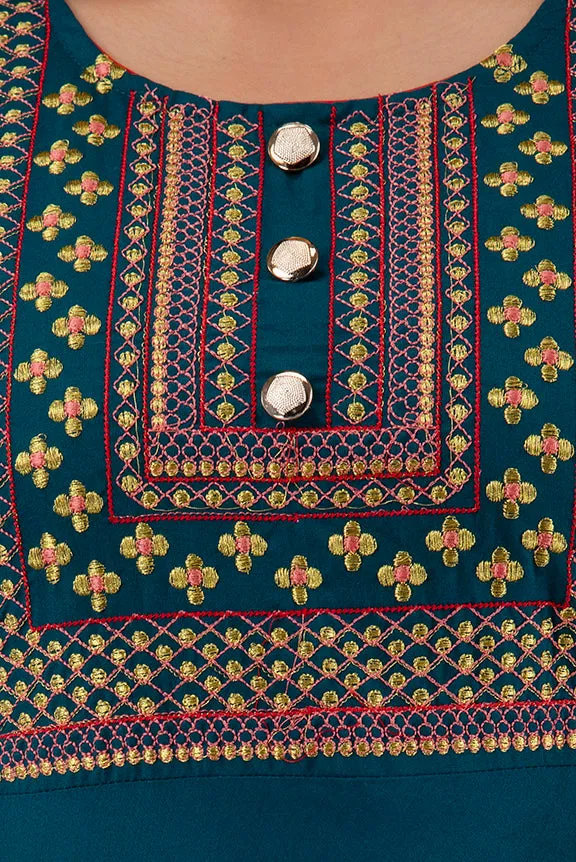 Jaipurite Plain Embroidery Flared Long Wedding Dress