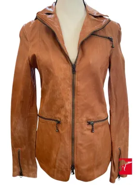 Jakett leather moto style jacket size S