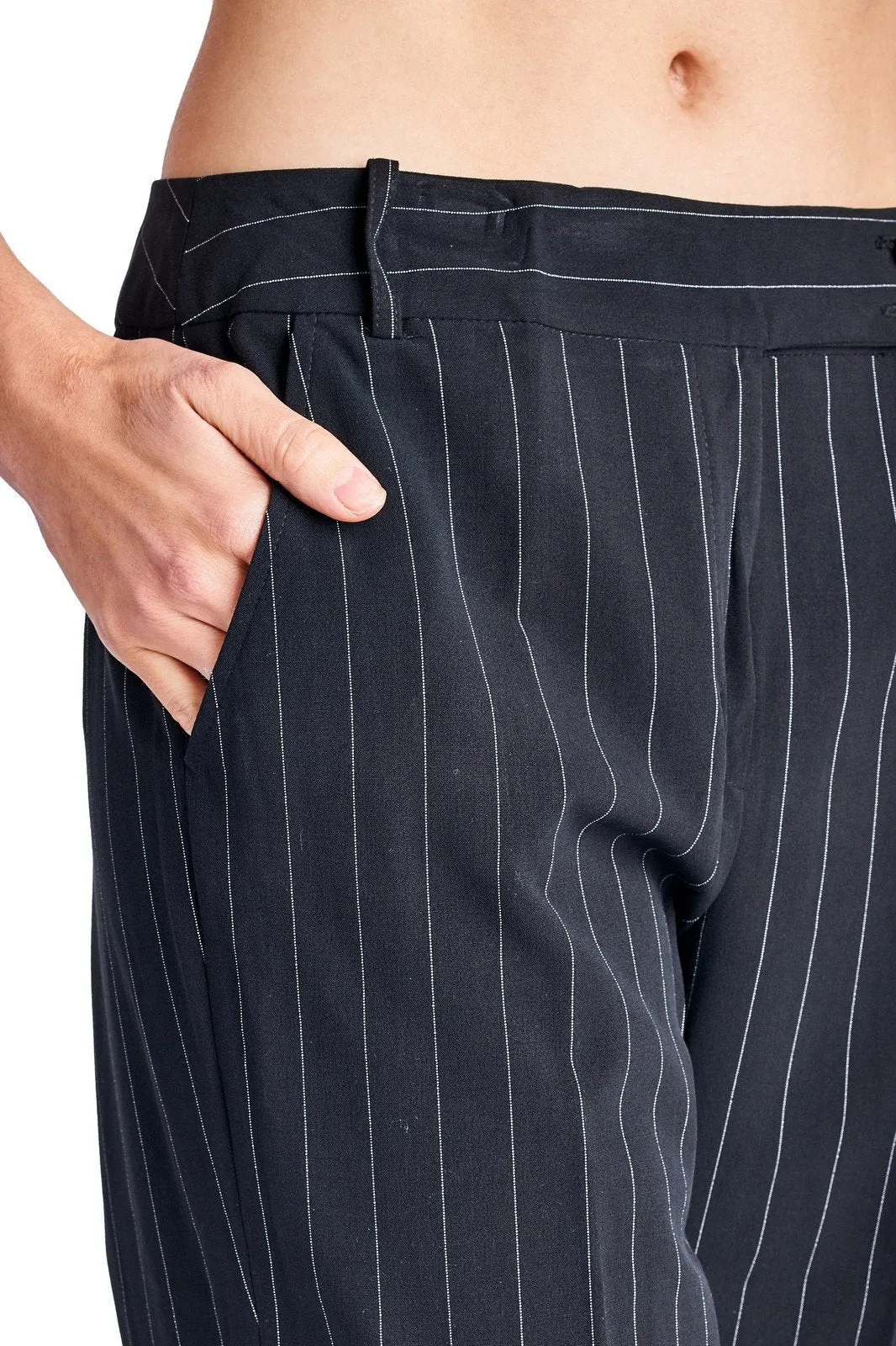 Larry Levine Black/White Pinstripe Pants