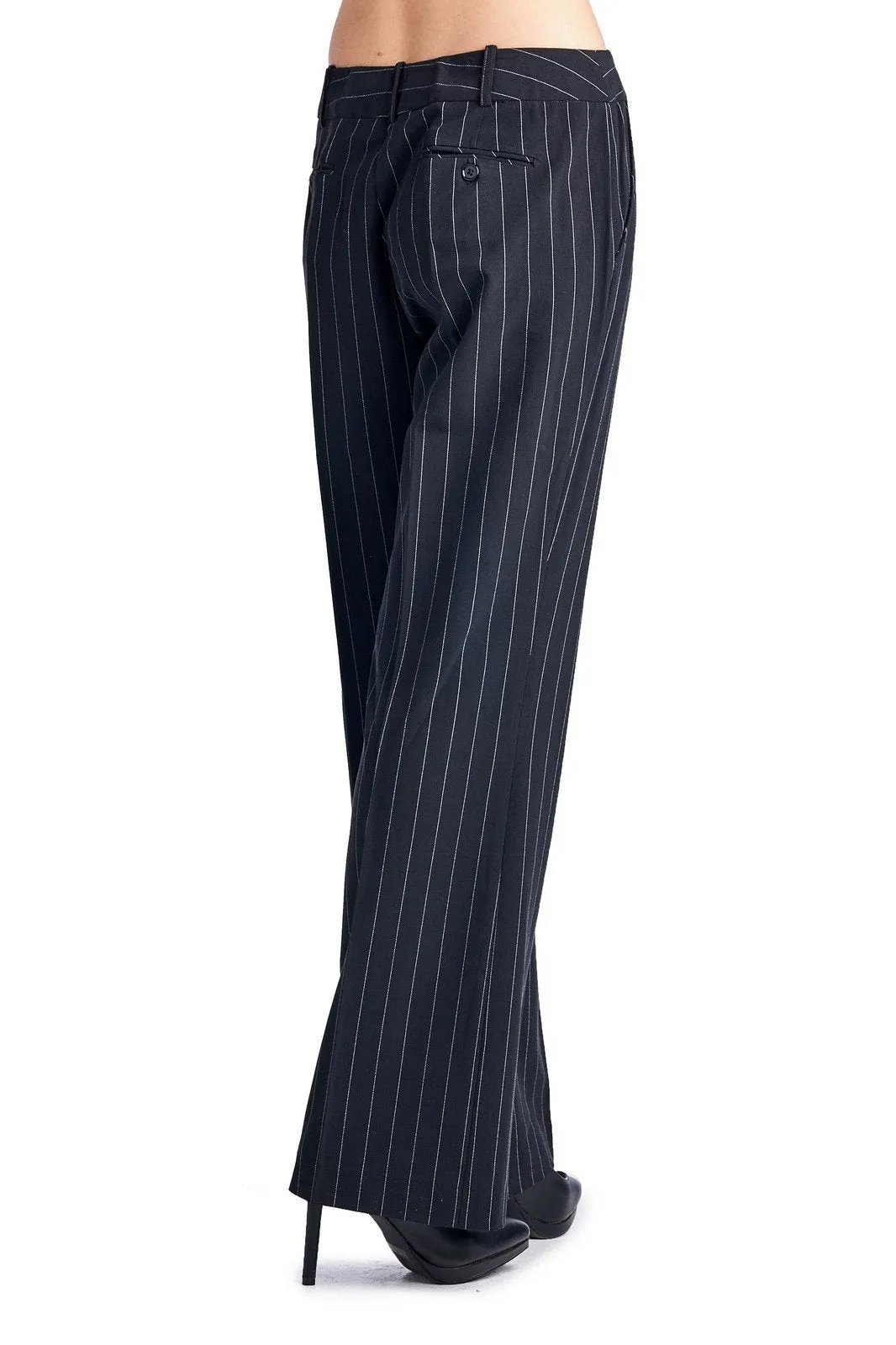 Larry Levine Black/White Pinstripe Pants