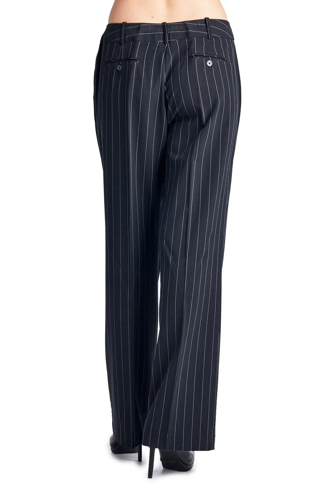 Larry Levine Black/White Pinstripe Pants