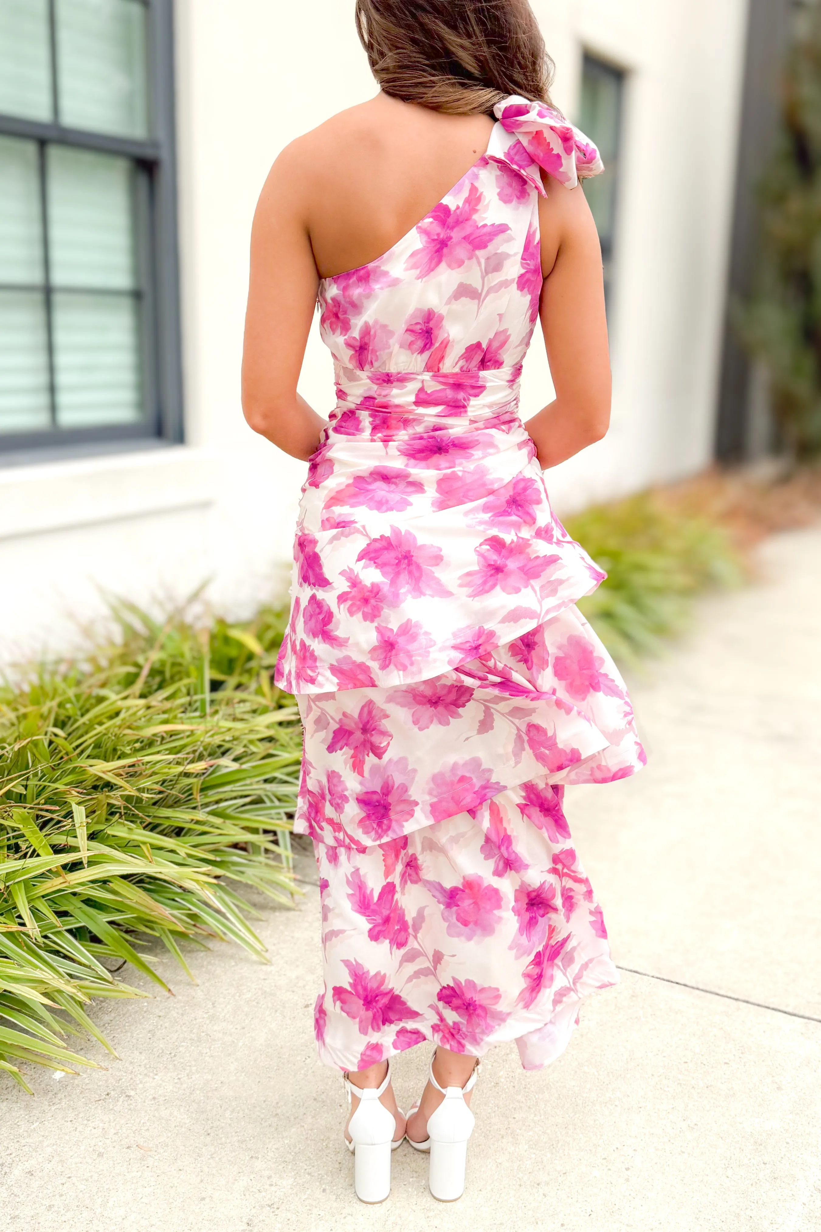 Let Love Grow One Shoulder Maxi Dress Size L