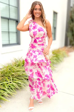 Let Love Grow One Shoulder Maxi Dress Size L