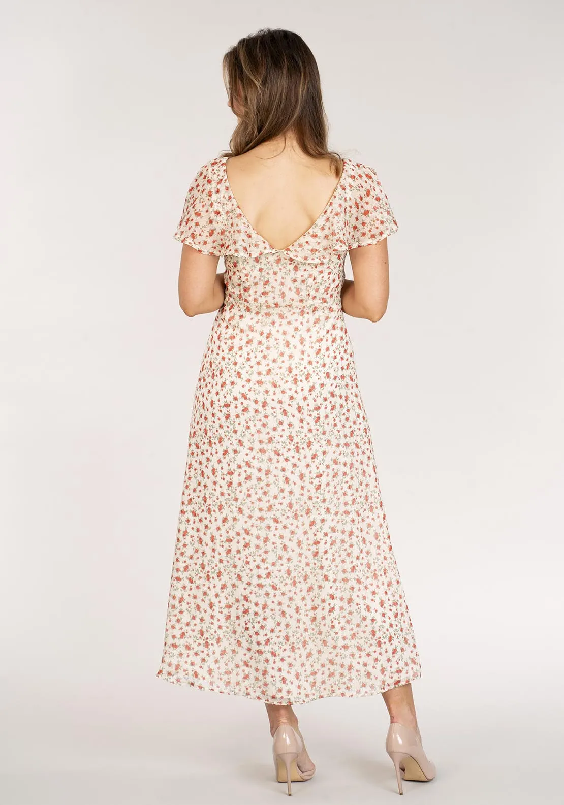 Long Floral Dress - Cream