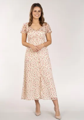 Long Floral Dress - Cream