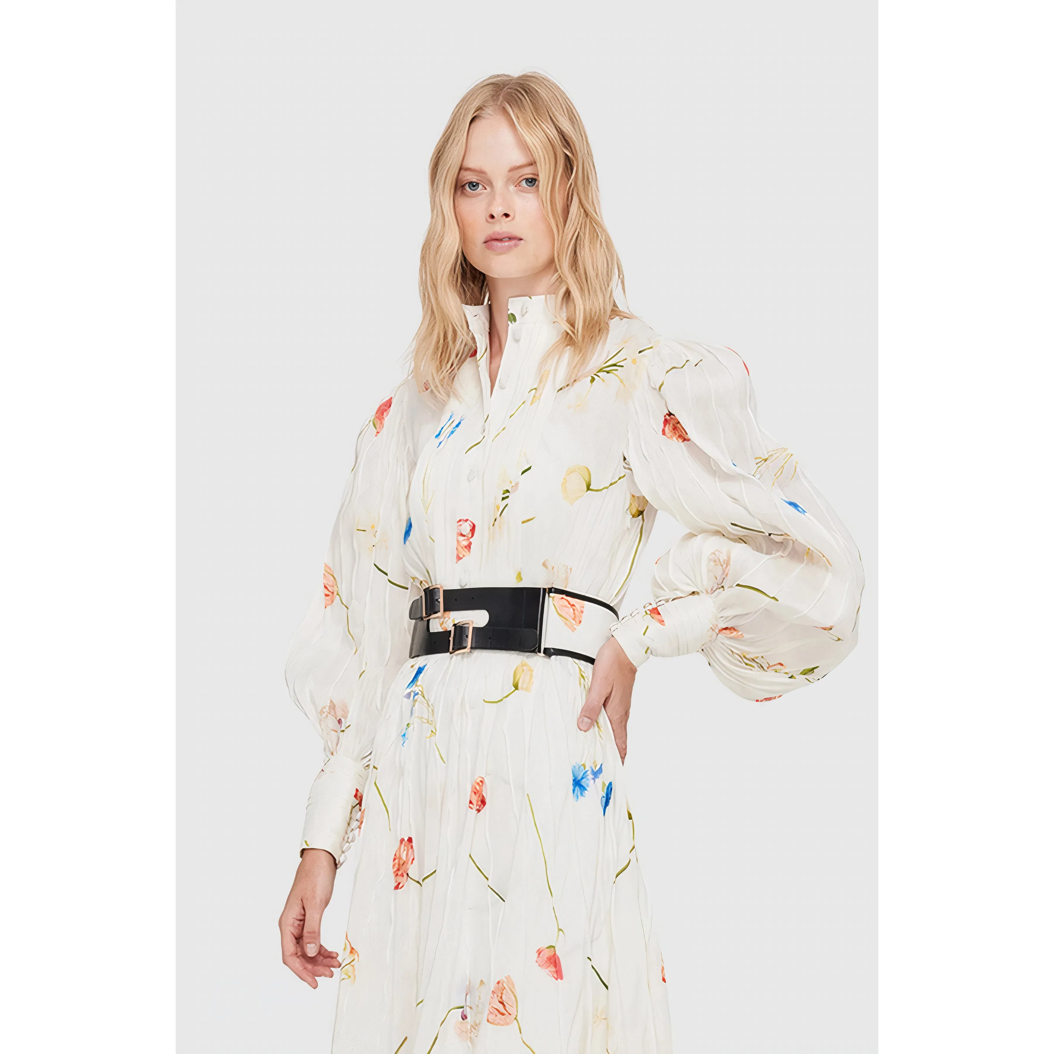 Long Sleeve Floral Midi Dress