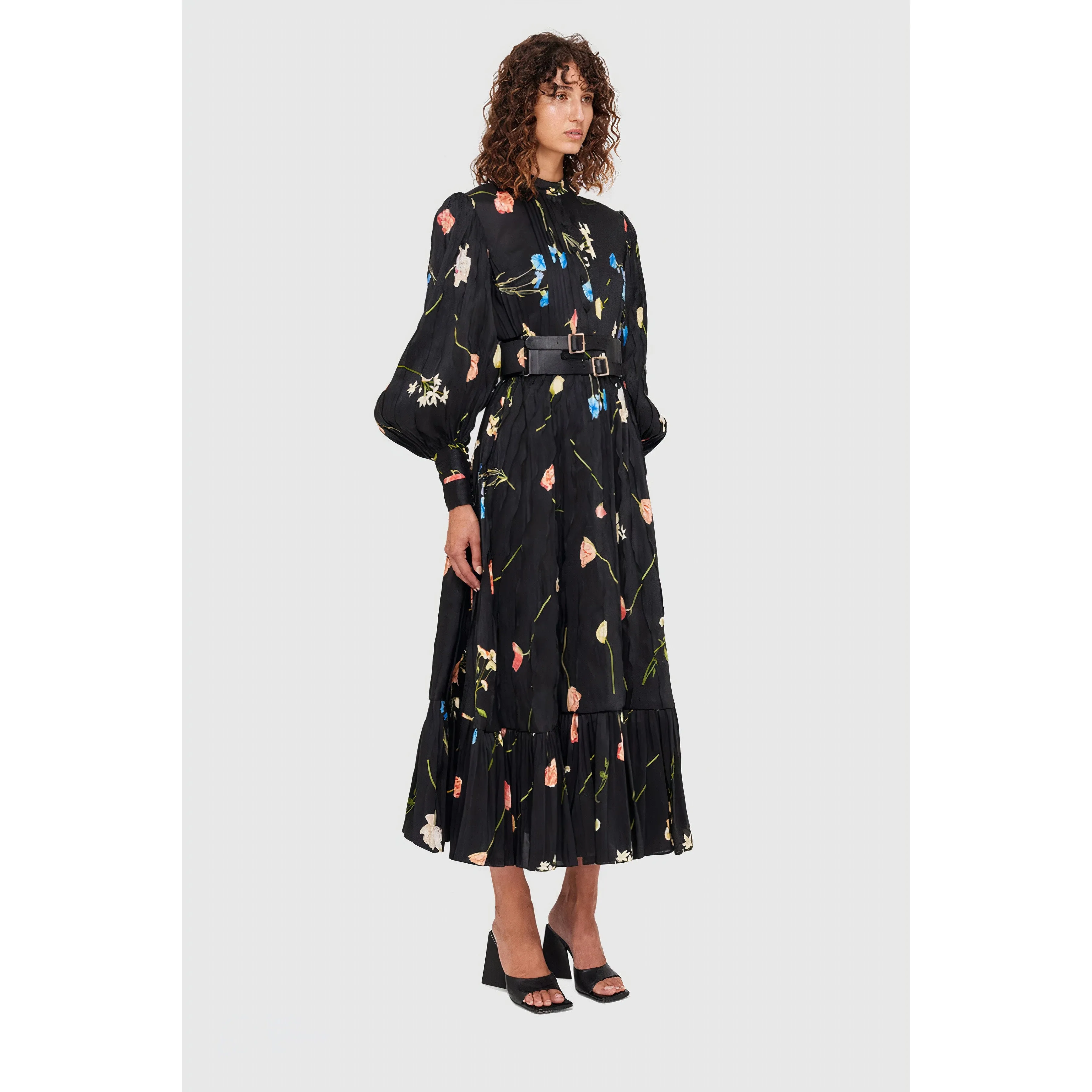 Long Sleeve Floral Midi Dress
