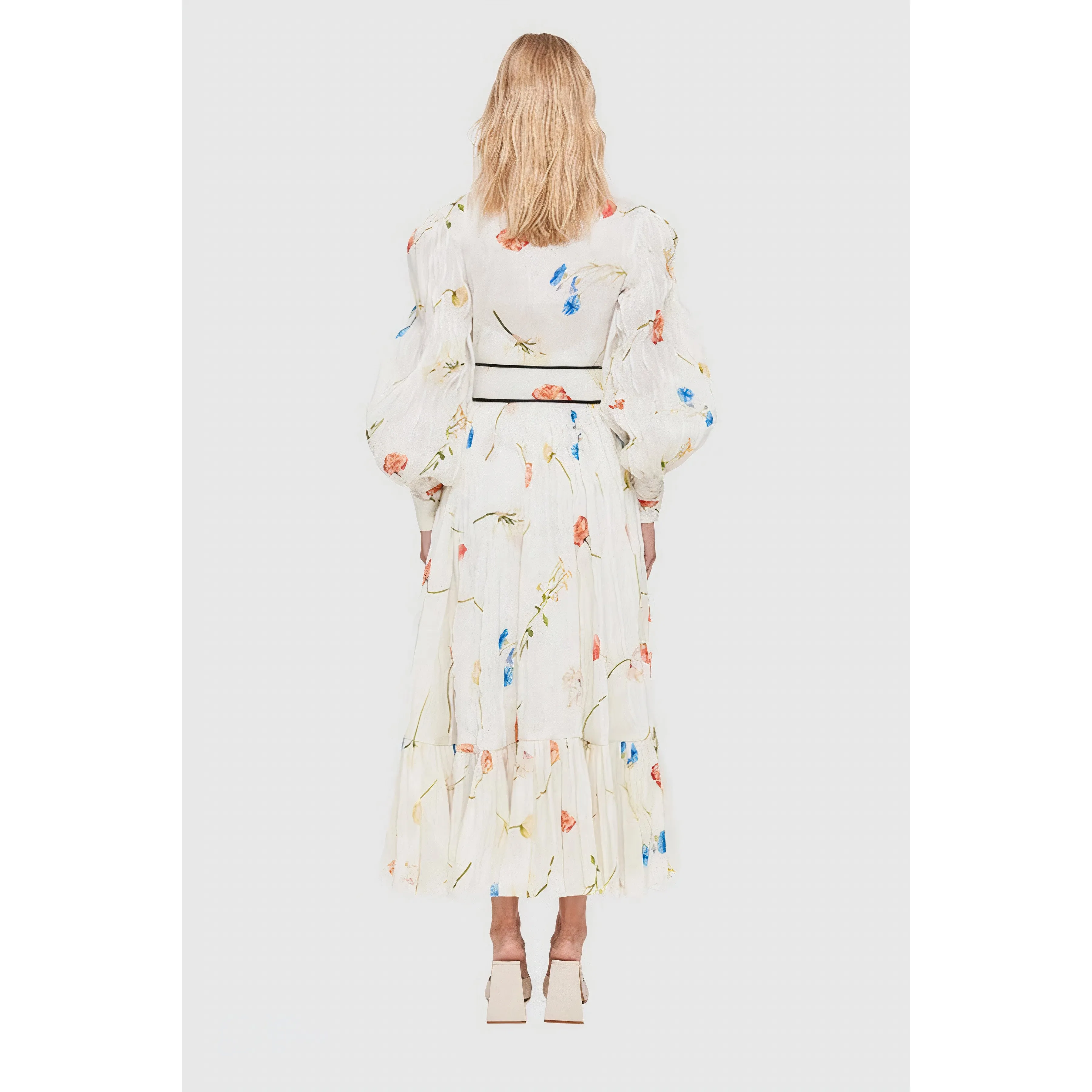 Long Sleeve Floral Midi Dress