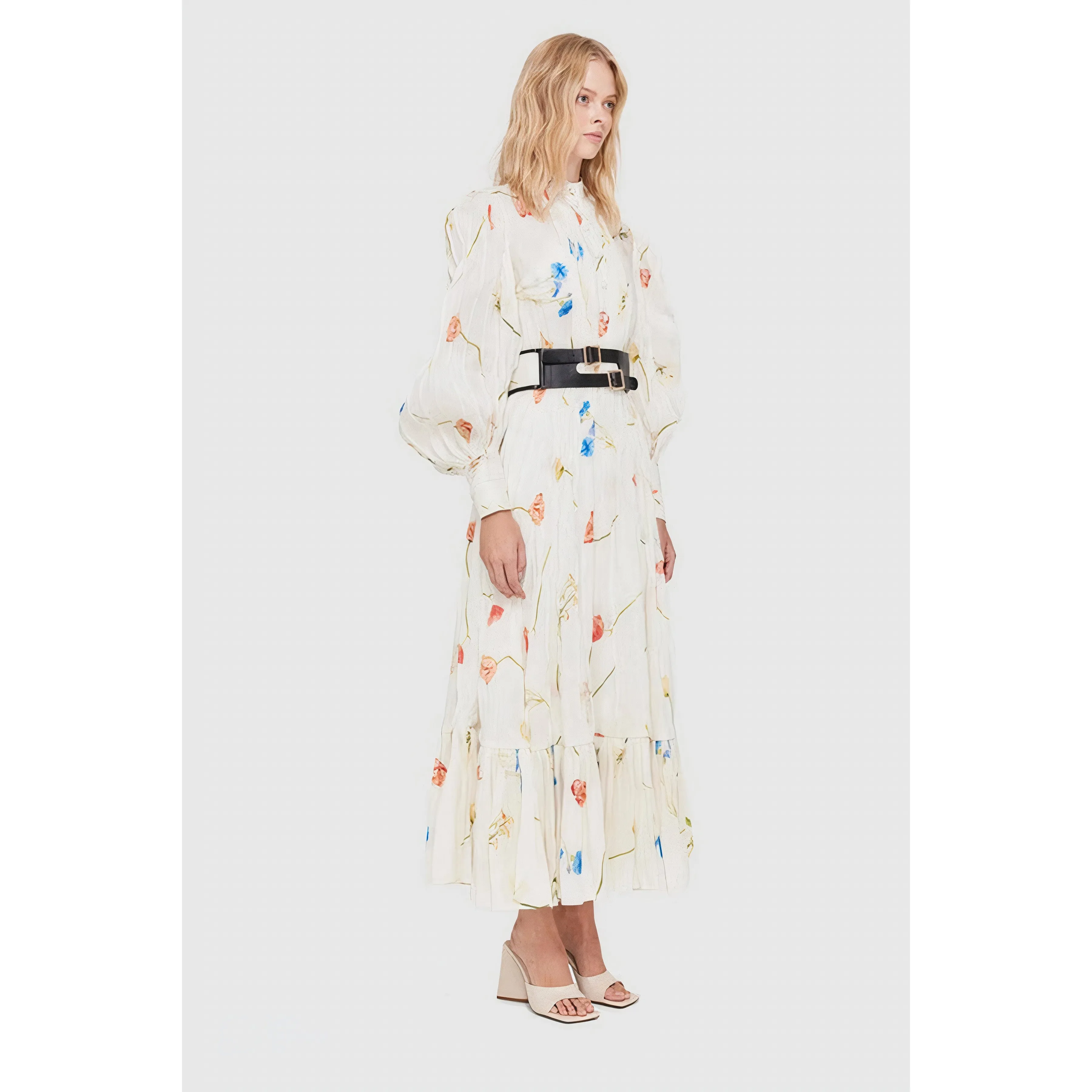 Long Sleeve Floral Midi Dress