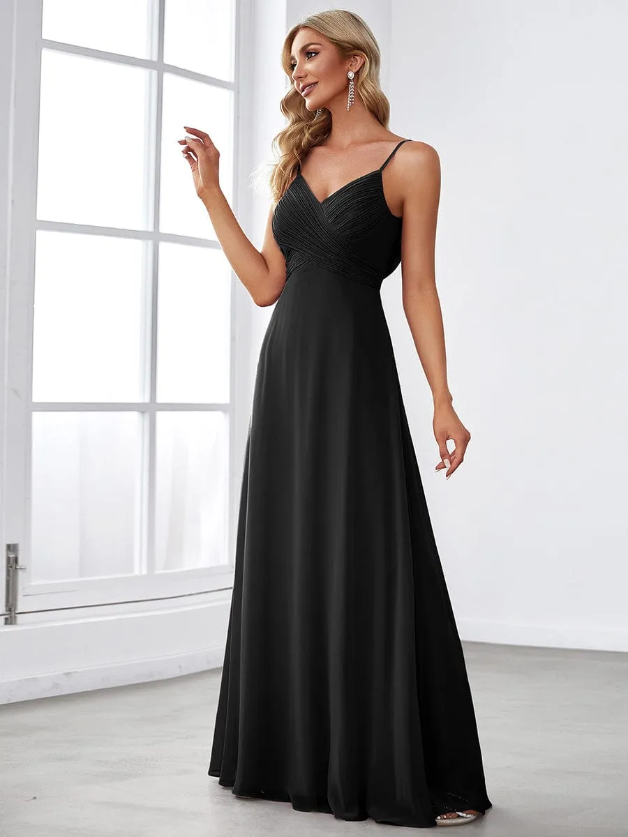 Malika elegant cross front cowl back bridesmaid dress