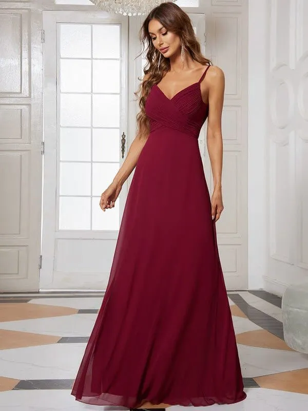 Malika elegant cross front cowl back bridesmaid dress