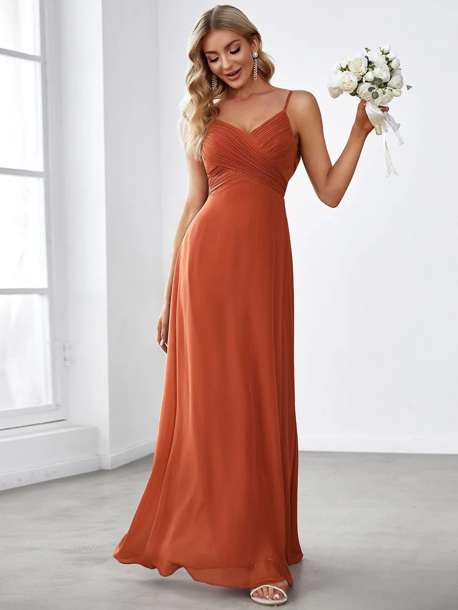 Malika elegant cross front cowl back bridesmaid dress
