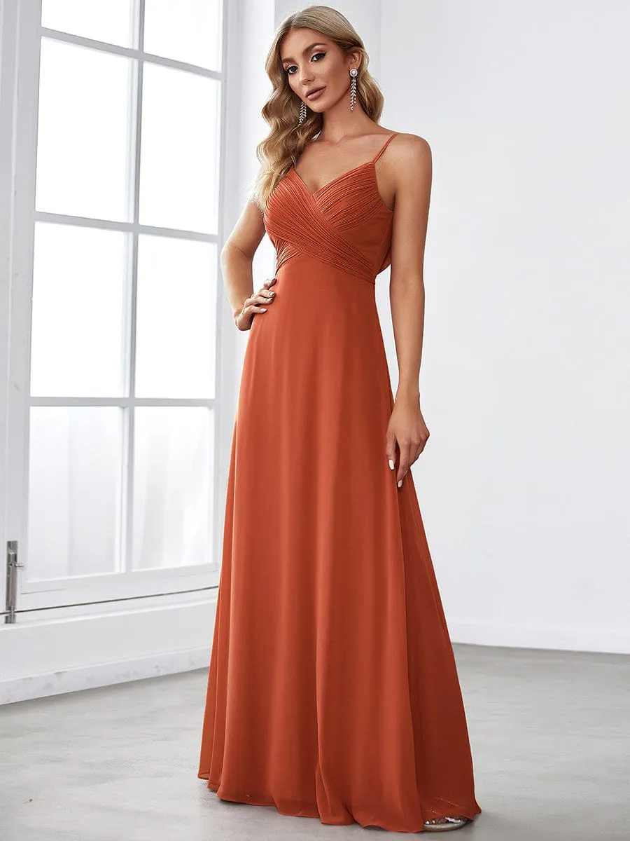 Malika elegant cross front cowl back bridesmaid dress