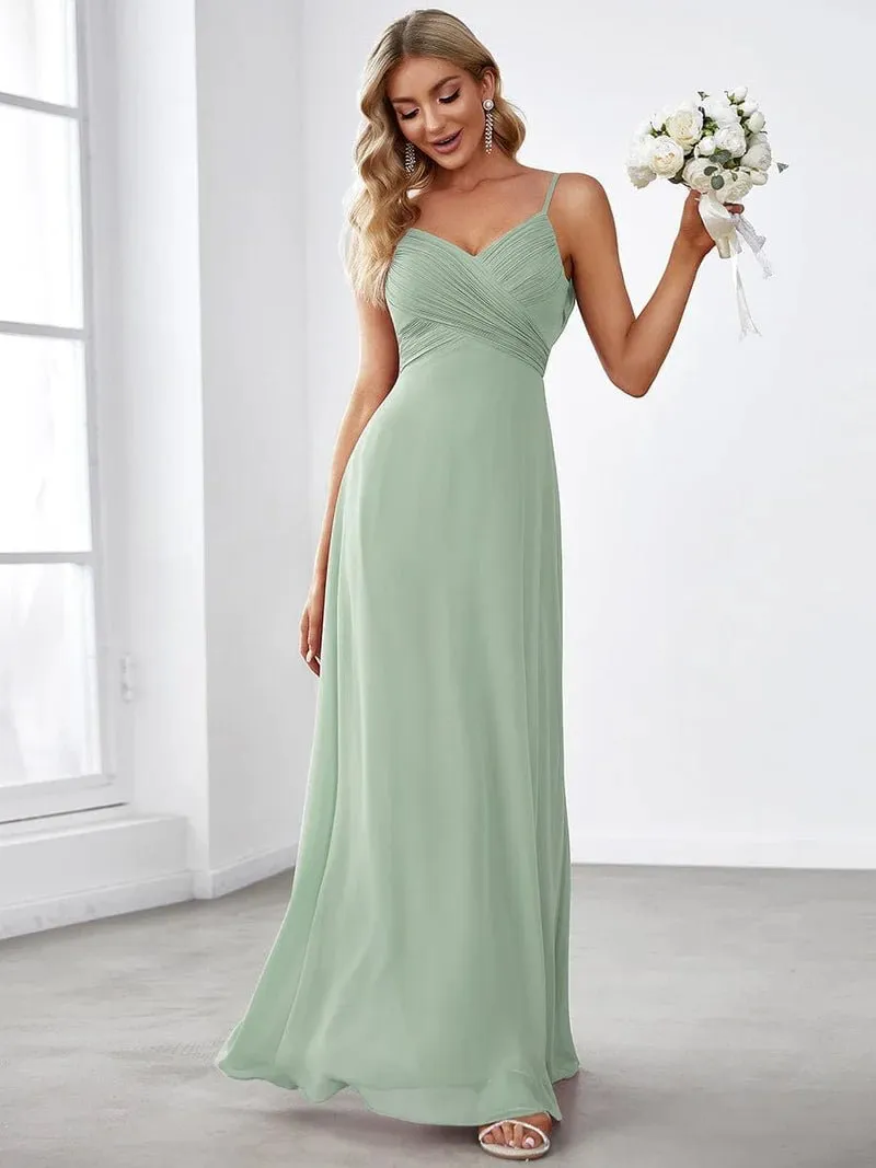 Malika elegant cross front cowl back bridesmaid dress