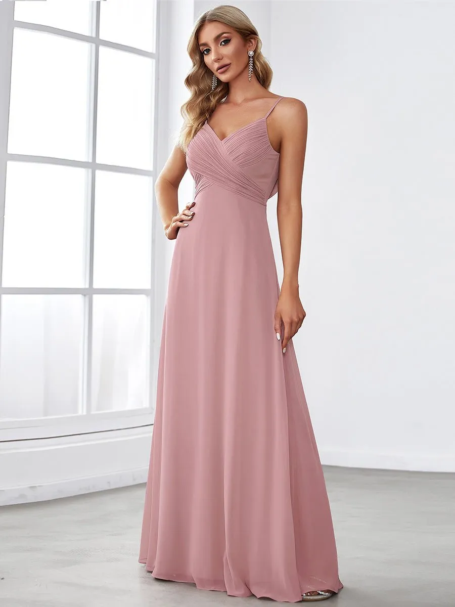 Malika elegant cross front cowl back bridesmaid dress