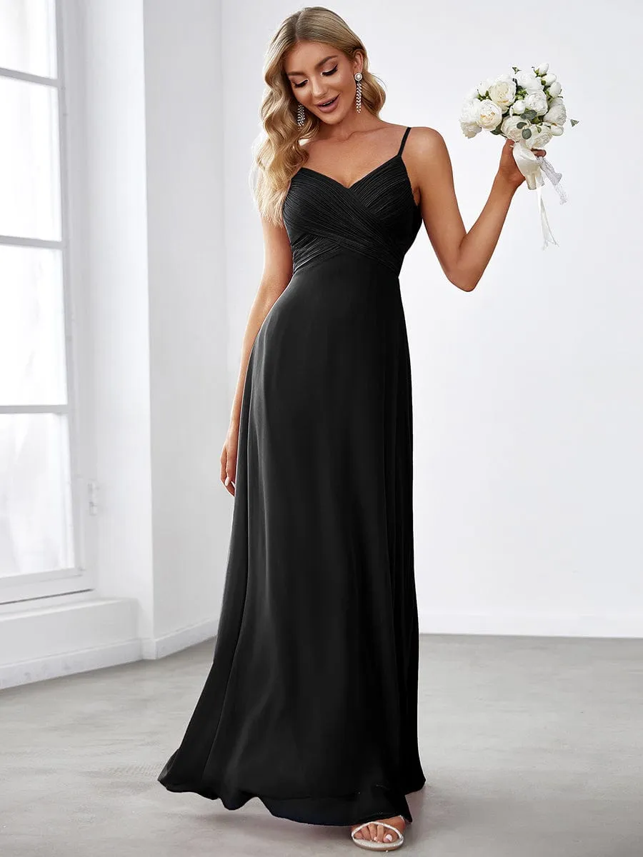 Malika elegant cross front cowl back bridesmaid dress
