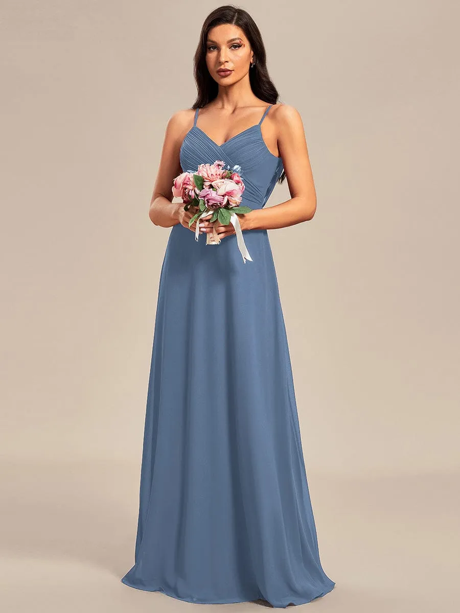 Malika elegant cross front cowl back bridesmaid dress