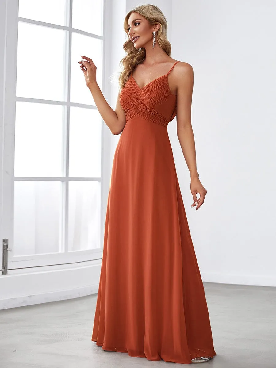 Malika elegant cross front cowl back bridesmaid dress