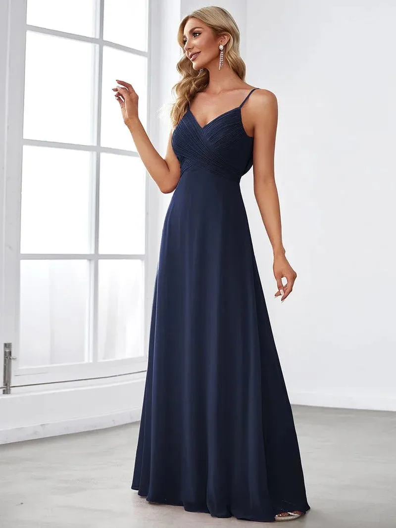 Malika elegant cross front cowl back bridesmaid dress