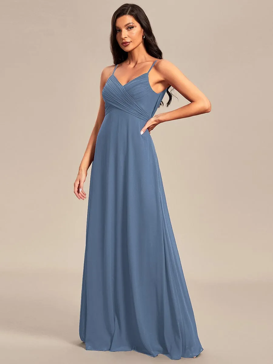 Malika elegant cross front cowl back bridesmaid dress