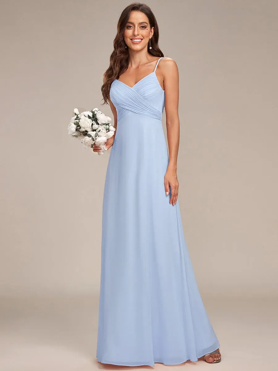 Malika elegant cross front cowl back bridesmaid dress