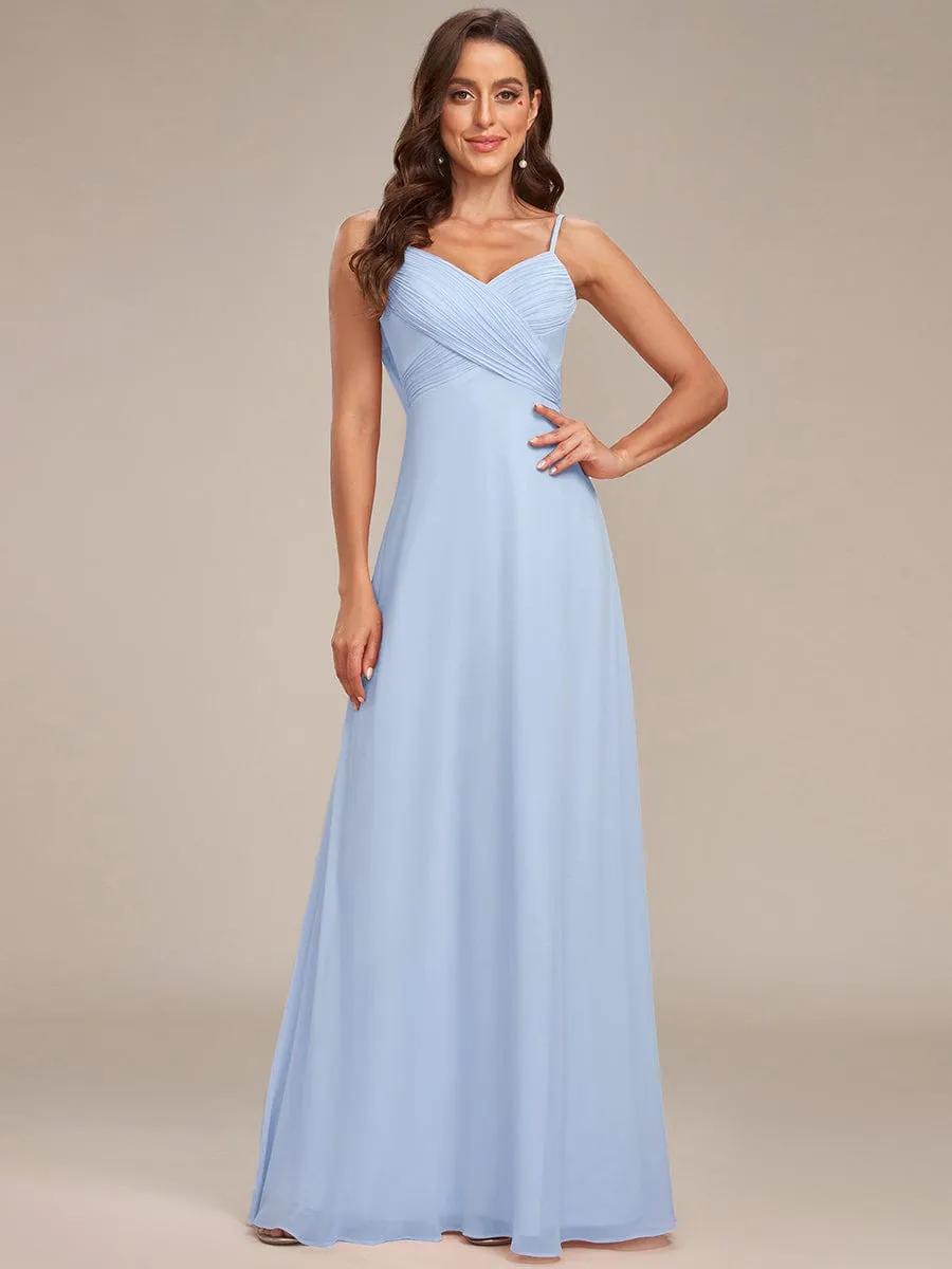 Malika elegant cross front cowl back bridesmaid dress