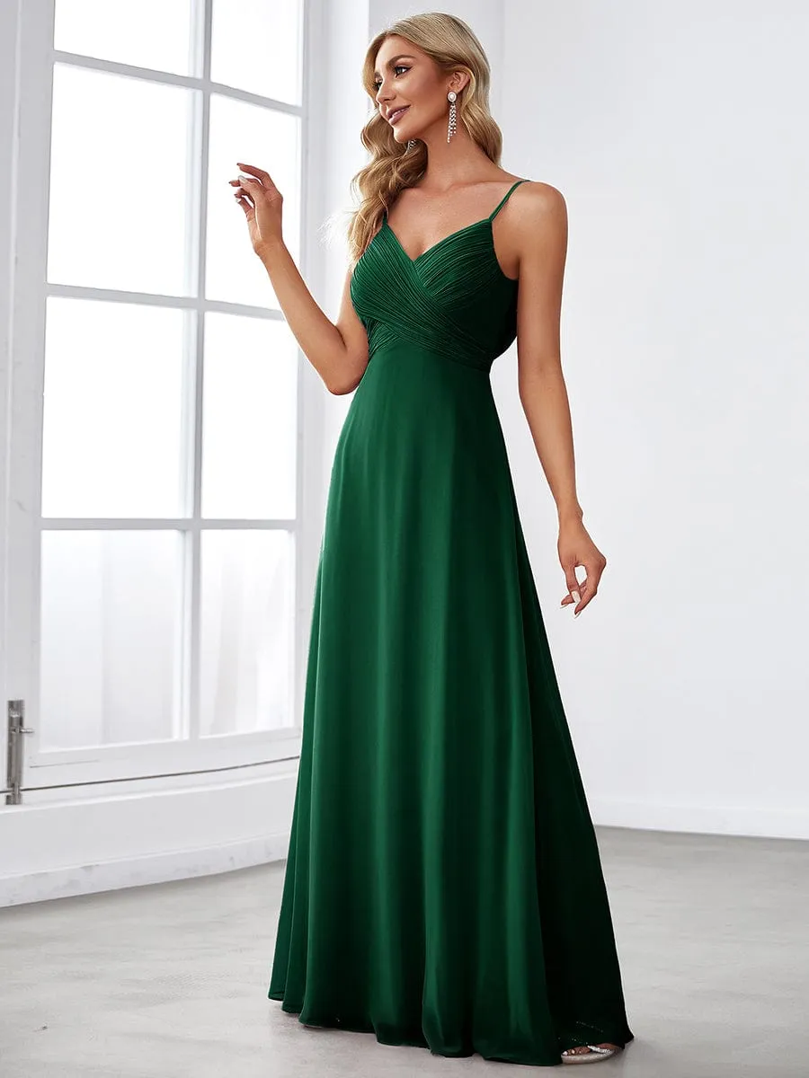 Malika elegant cross front cowl back bridesmaid dress