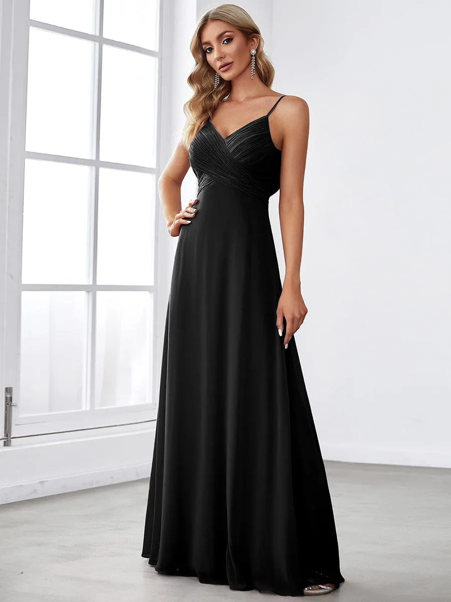 Malika elegant cross front cowl back bridesmaid dress