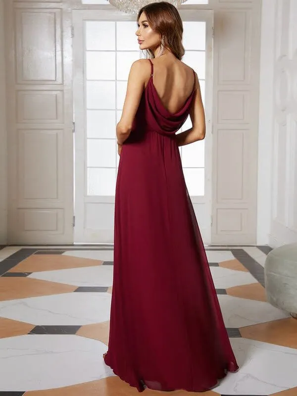 Malika elegant cross front cowl back bridesmaid dress