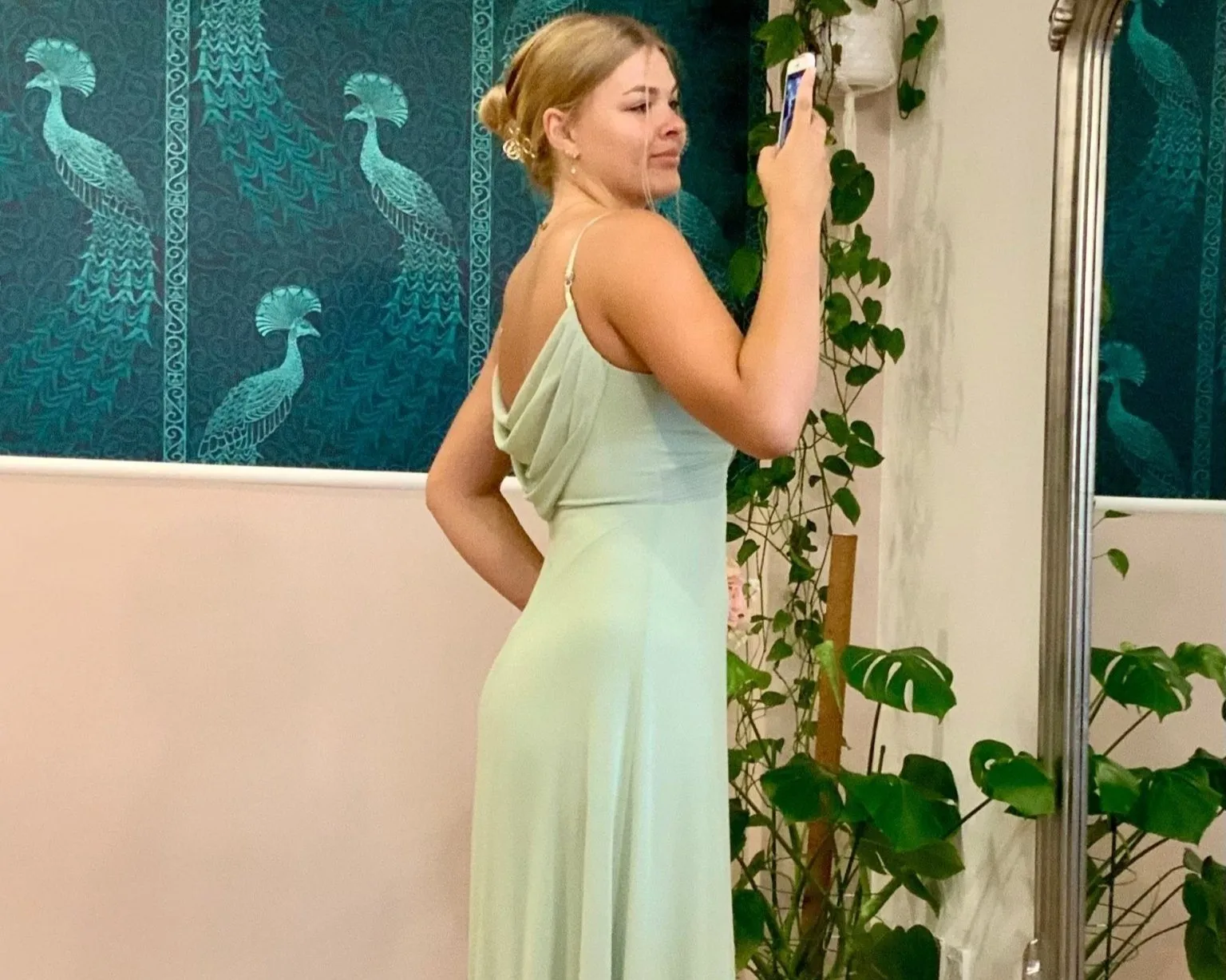 Malika Light sage cross front cowl back bridesmaid dress Express NZ wide