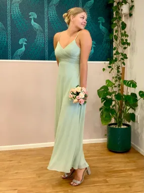 Malika Light sage cross front cowl back bridesmaid dress Express NZ wide