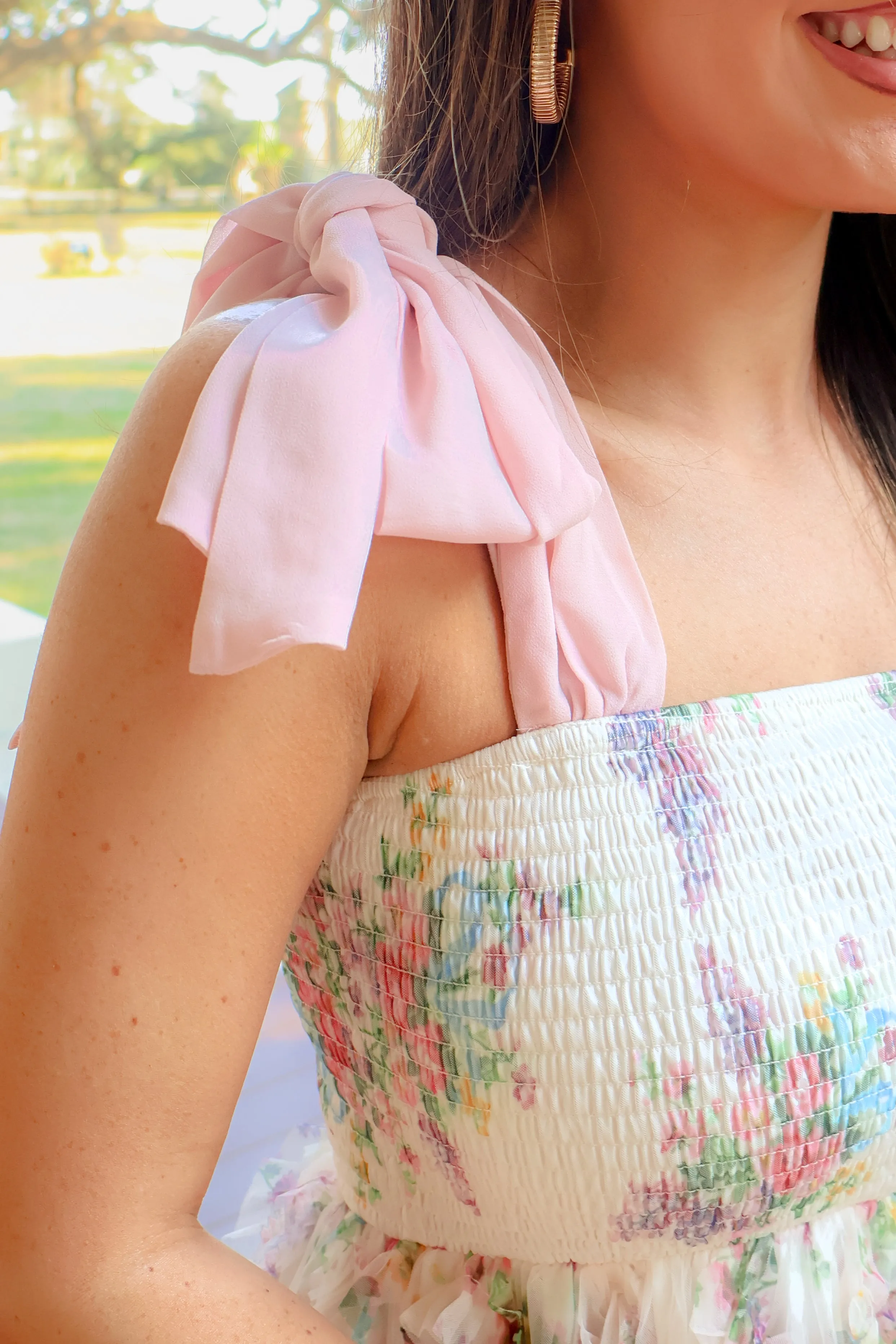 Meant to Be Textured Floral Midi Dress