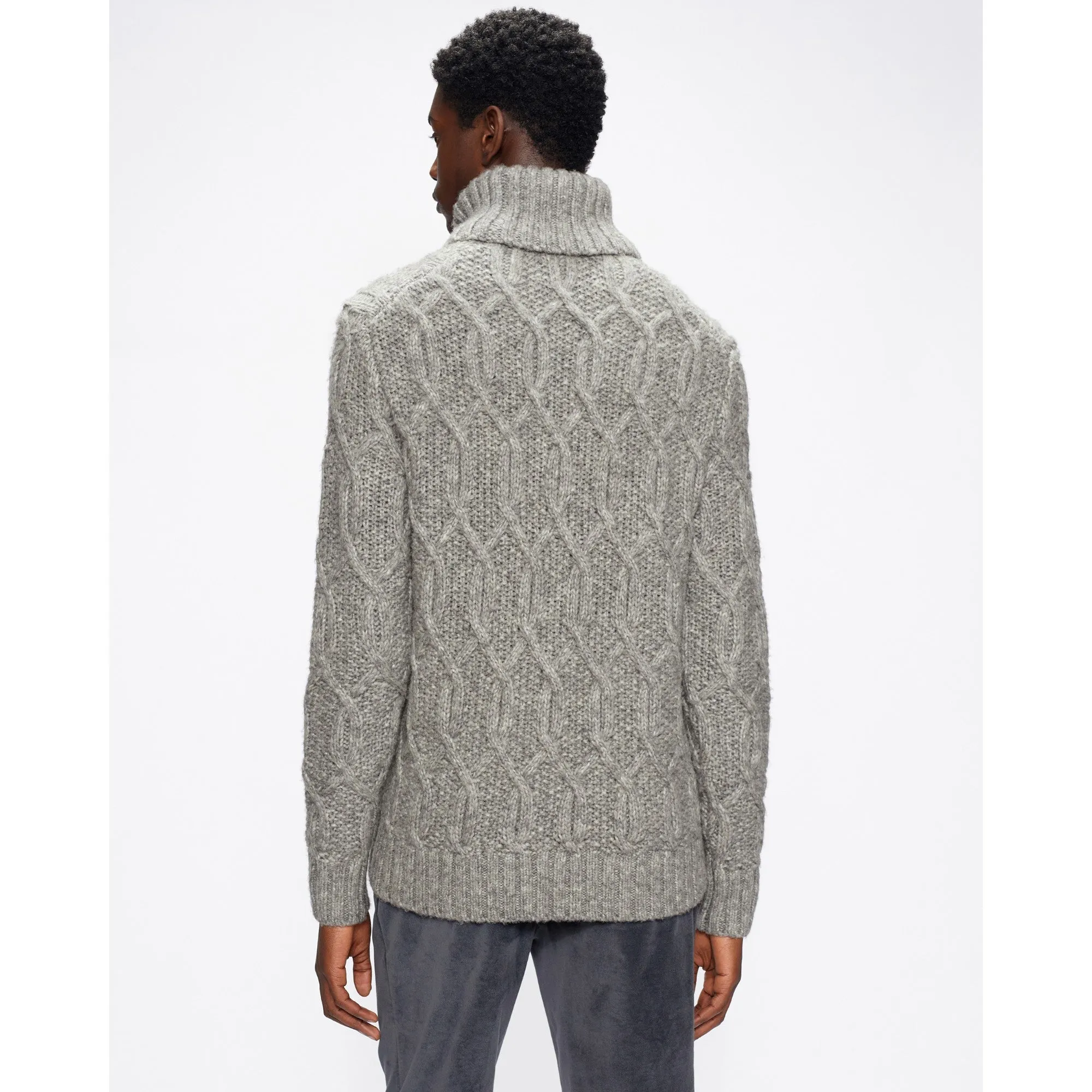 Men Mmk-Rocer-Ls Chunky Roll Neck - Grey