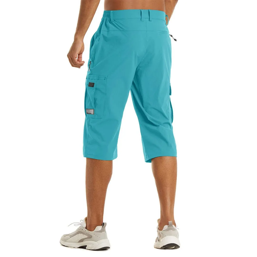 Men's 3/4 Quick-dry Cargo Capri Pants Zipper Pockets