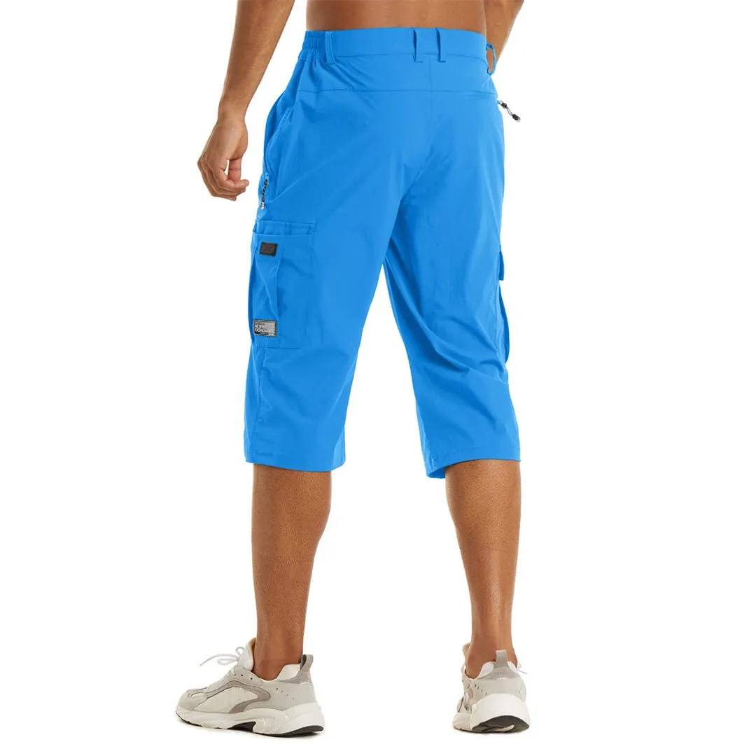 Men's 3/4 Quick-dry Cargo Capri Pants Zipper Pockets
