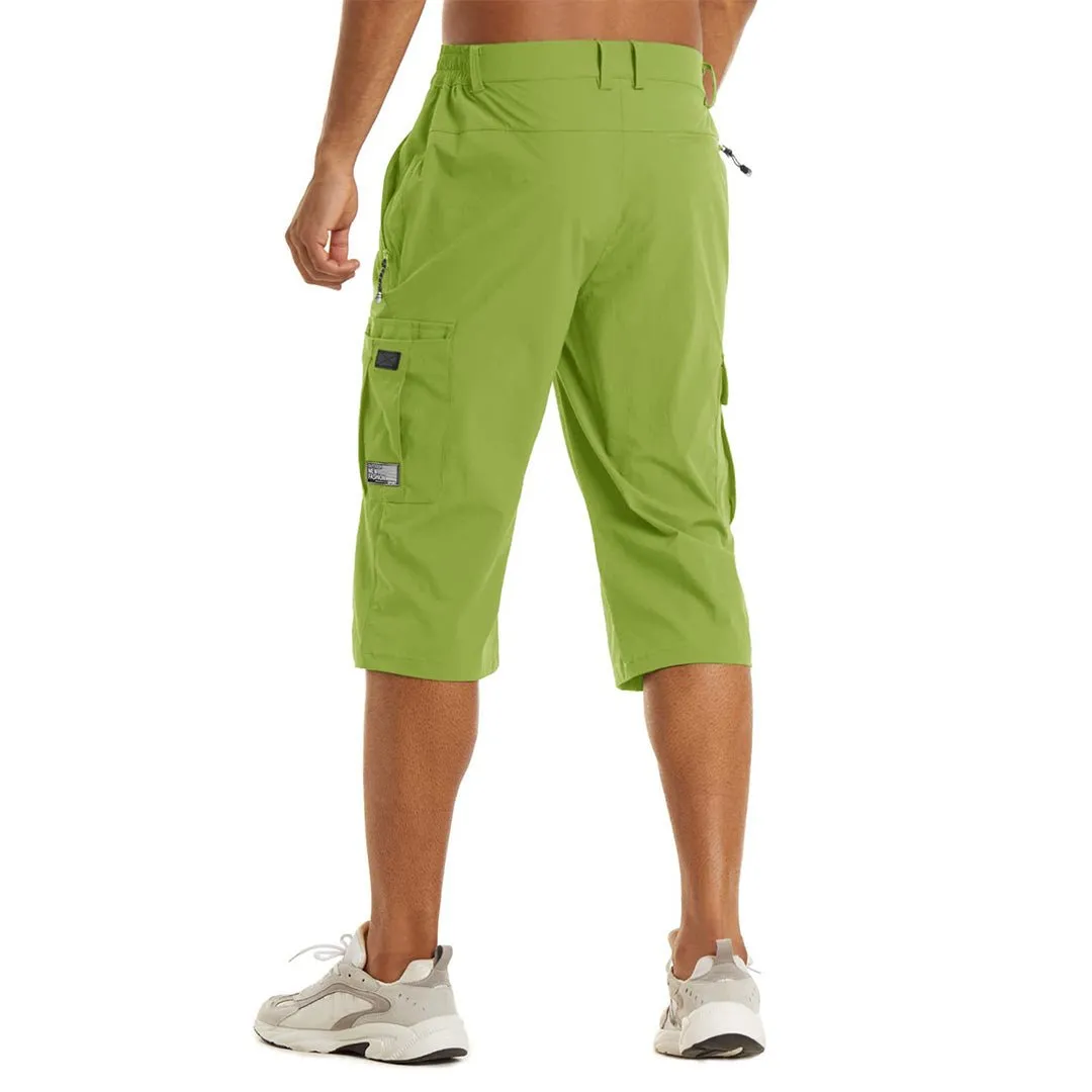 Men's 3/4 Quick-dry Cargo Capri Pants Zipper Pockets