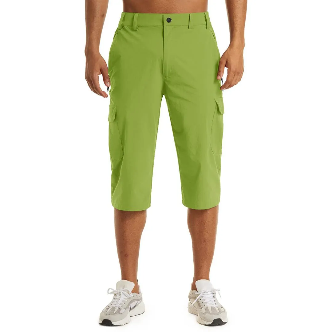 Men's 3/4 Quick-dry Cargo Capri Pants Zipper Pockets