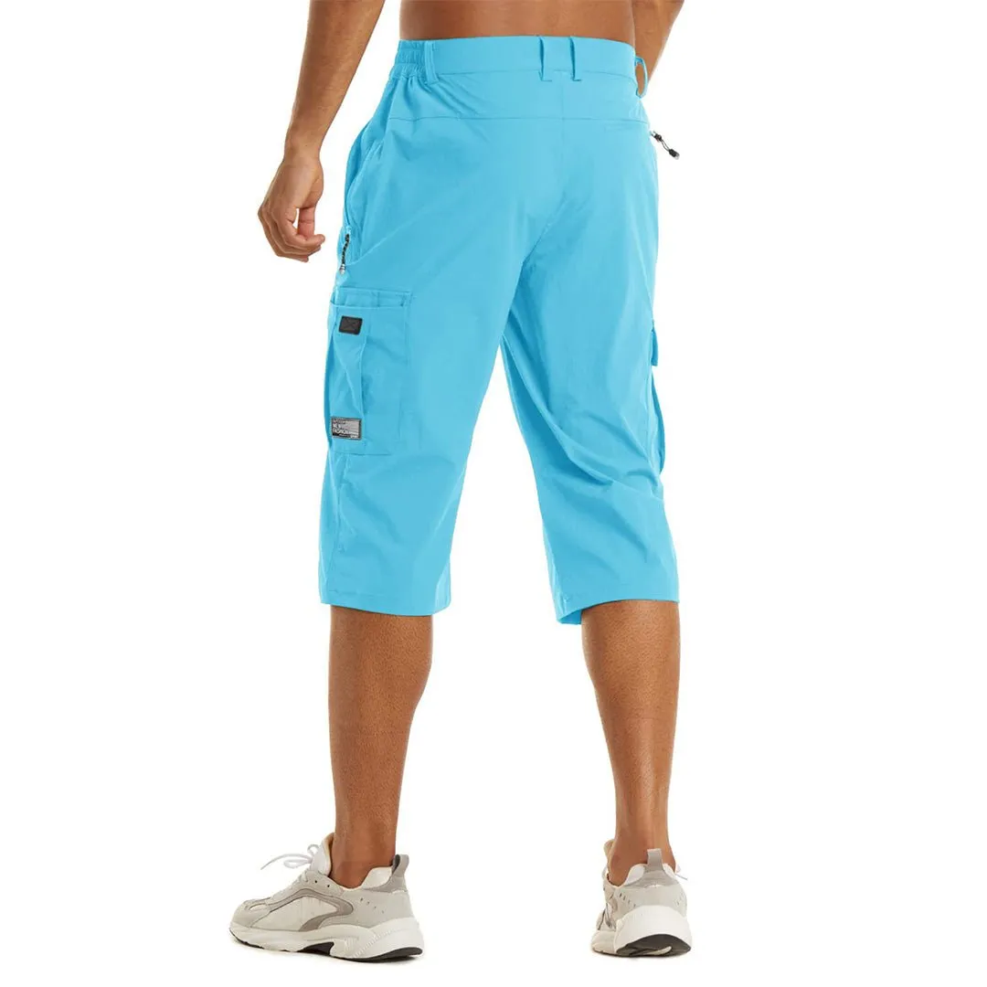 Men's 3/4 Quick-dry Cargo Capri Pants Zipper Pockets