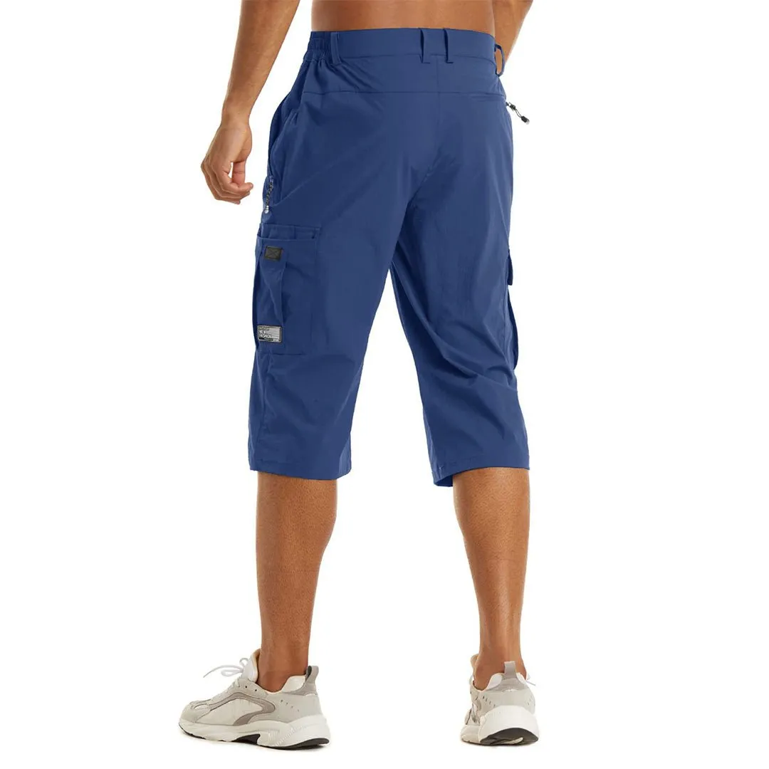Men's 3/4 Quick-dry Cargo Capri Pants Zipper Pockets