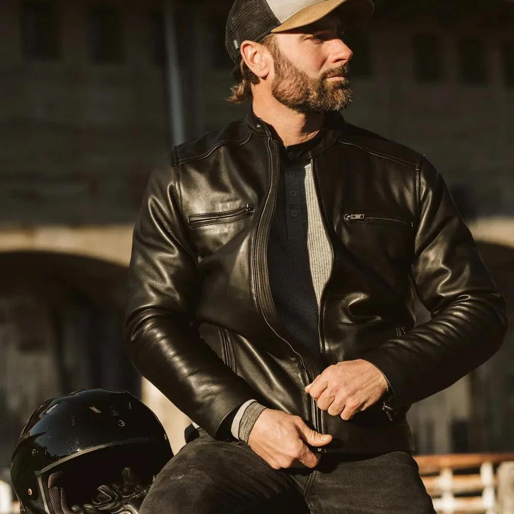Men's Black Lambskin Moto Jacket