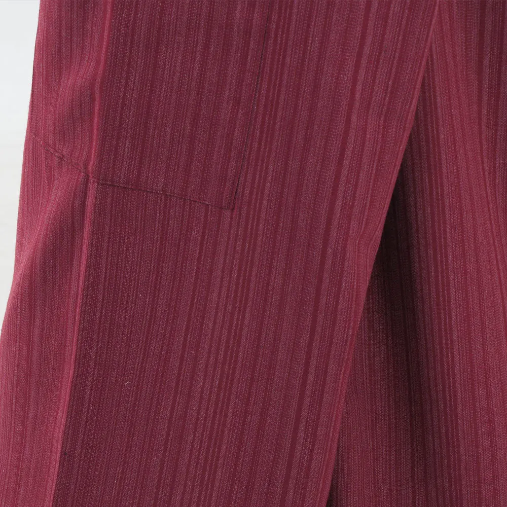 Men's Pinstripe Thai Fisherman Pants Crimson Dusk