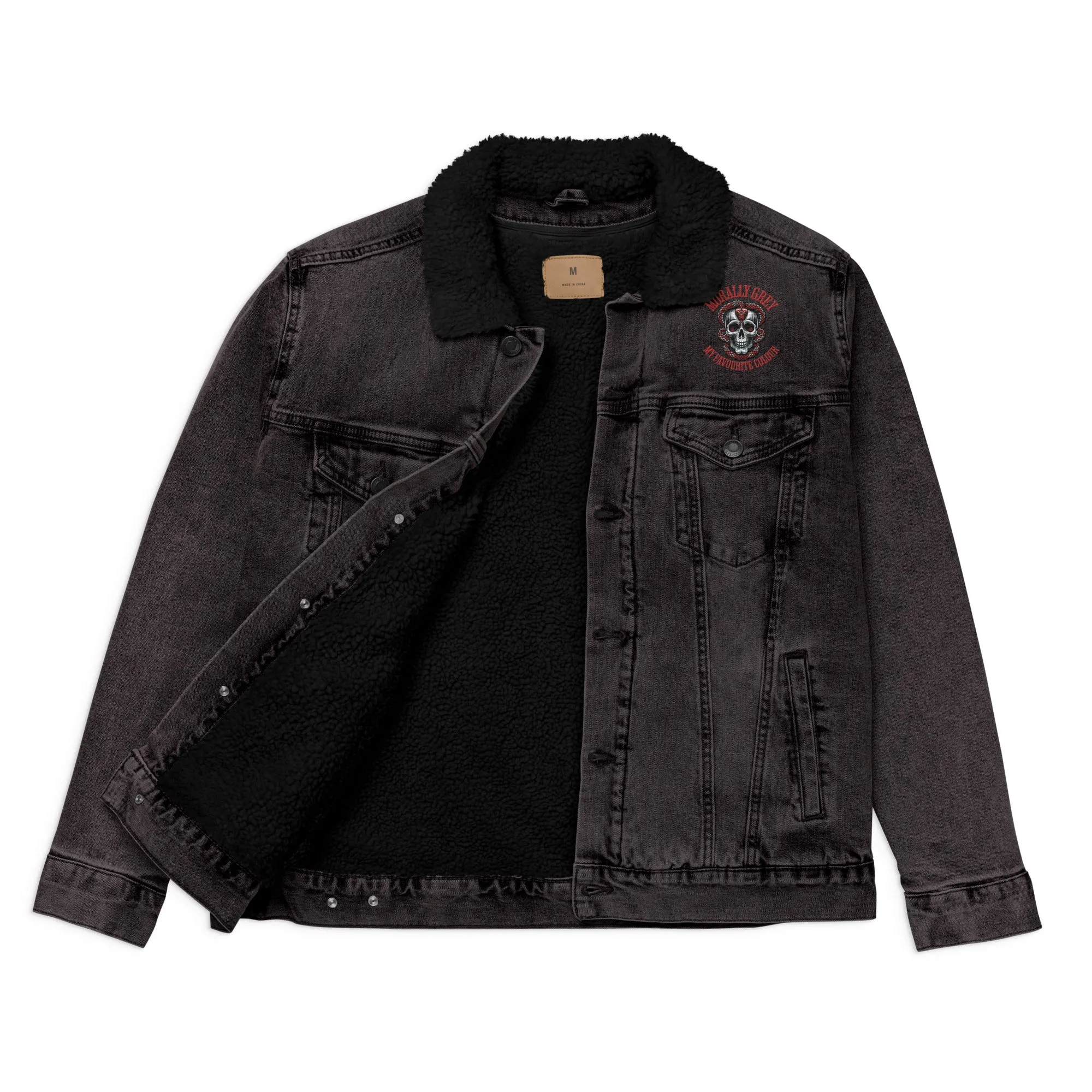 Morally Grey Unisex denim sherpa jacket